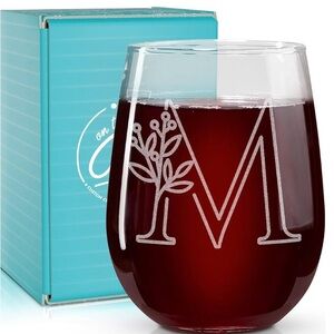 Elegant Monogrammed Wine Glass - Clear